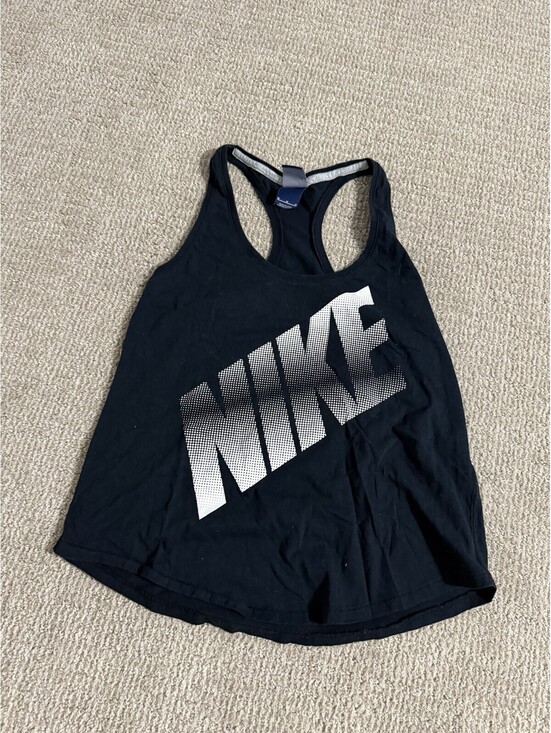 Nike Tops - Nike Women's Black Graphic Tank Top Big Spellout Logo Racerback Size Medium